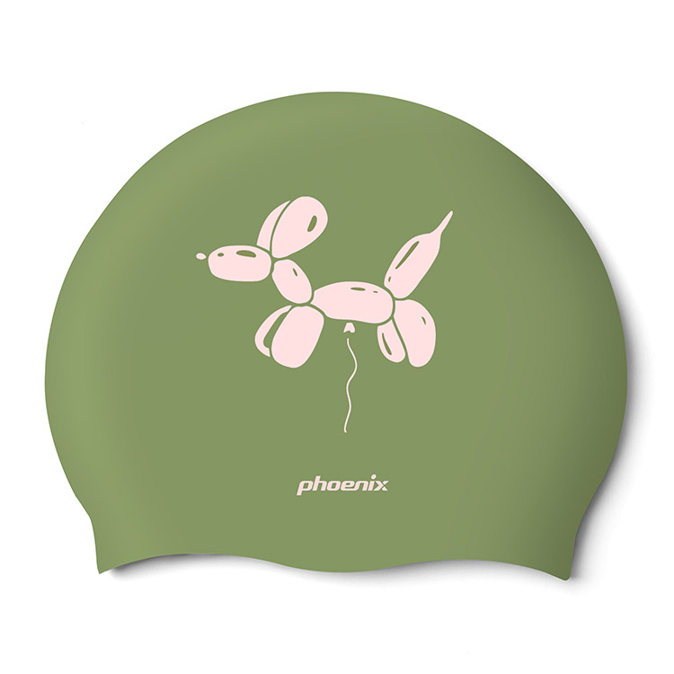 PHOENIX Puppy Balloon Silicone Swim Cap Khaki [PCS-03 Puppy Balloon (Khaki)] 상품컷
