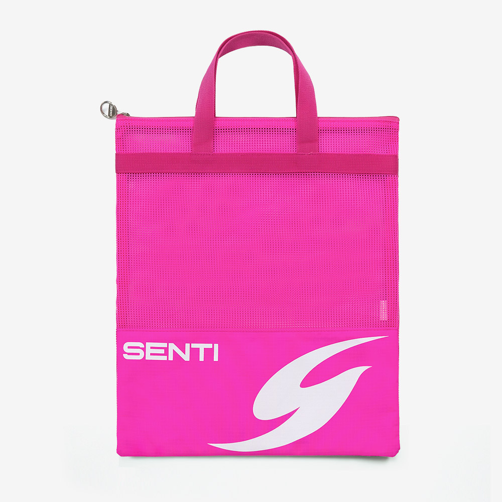 SENTI Large Square Mesh Swim Bag Pink [SB-711 (PK)]