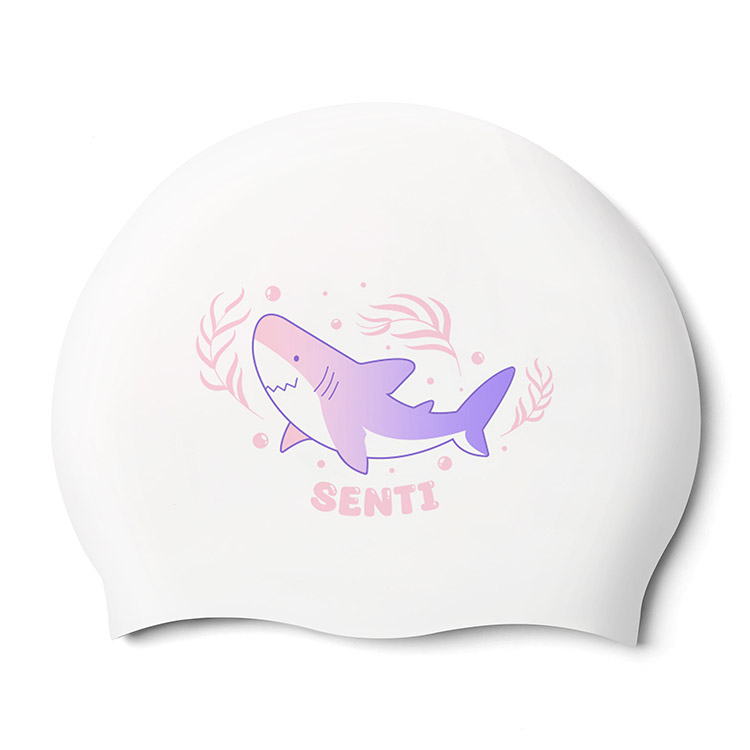 SENTI Bubble Shark Silicone Swim Cap Pink [SC-2473 (PK)] 상품컷