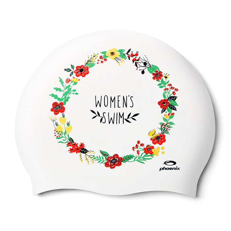 PHOENIX Flower Ring Silicone Swim Cap White [PCS-03 Flower Ring (WHT)] 상품컷