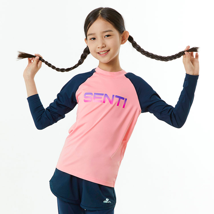 SENTI Kids Active Unisex Rashguard Pink [SAR-KR01]