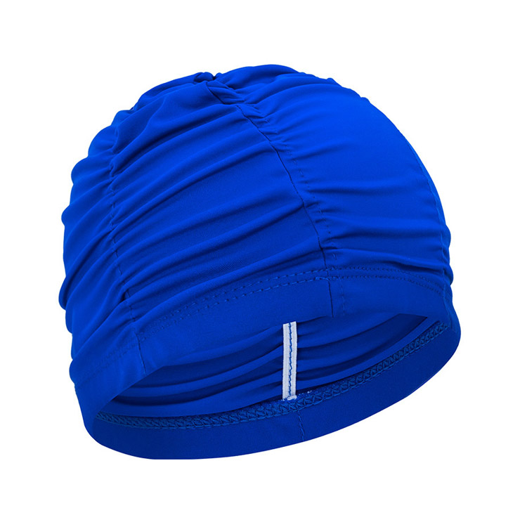 SENTI Solid Wrinkle Spandex Swim Cap Blue [SC-W803 (BL)] 상품컷