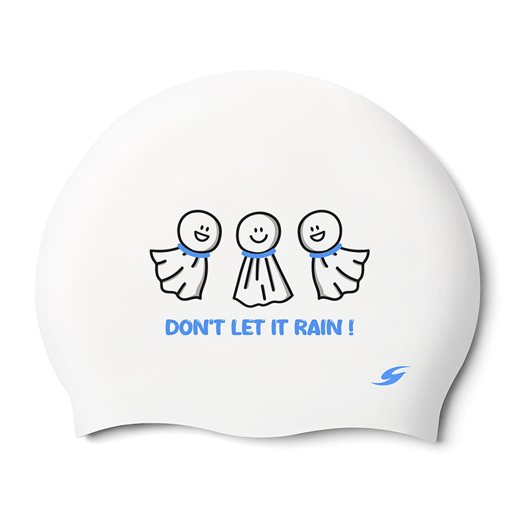 SENTI Rainy Day Silicone Swim Cap White [SC-2471 (WH)] 상품컷