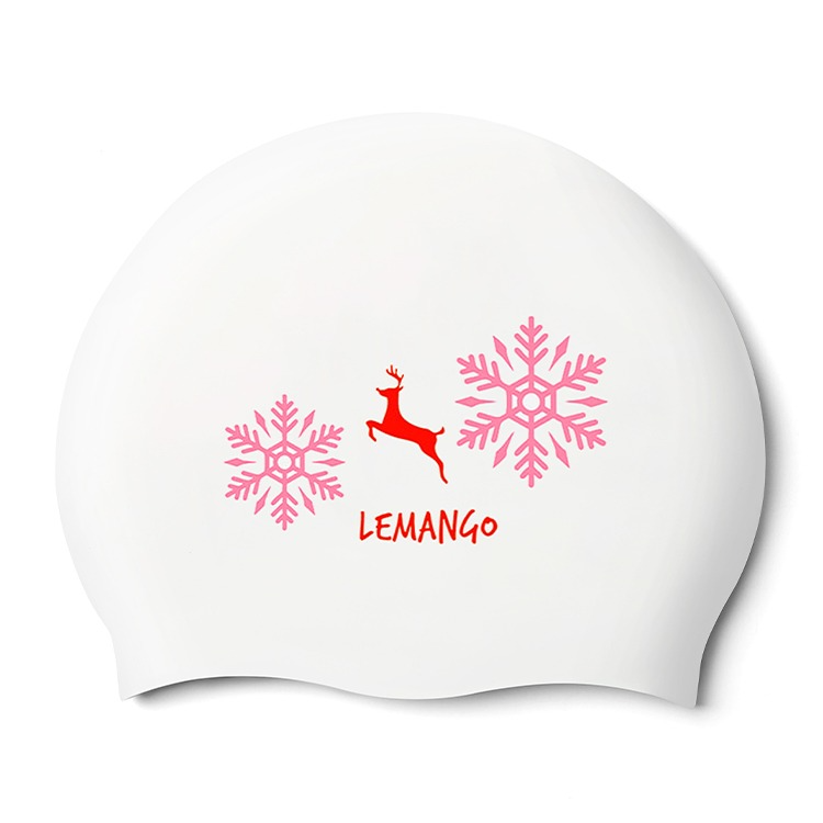 LEMANGO Snow Deer Silicone Swim Cap White [LGNSC61004212] 상품컷