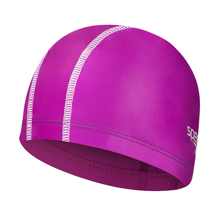 SPEEDO Placement Long Hair PU Coated Swim Cap Purple [8-12806A791] 상품컷