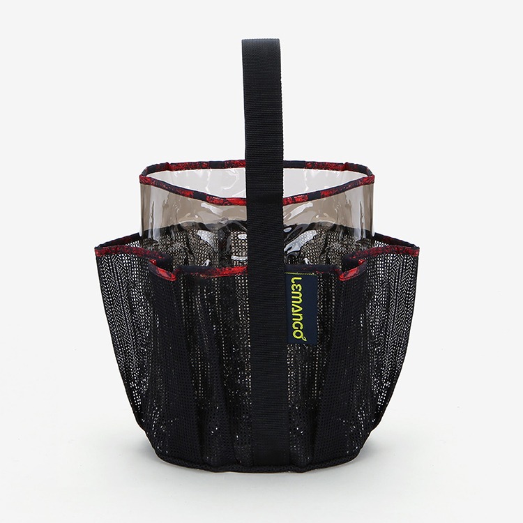 LEMANGO Lucky Seven Flower SNS Round Mesh Swim Bag Black [LSMB013 Swim Bag] 상품컷