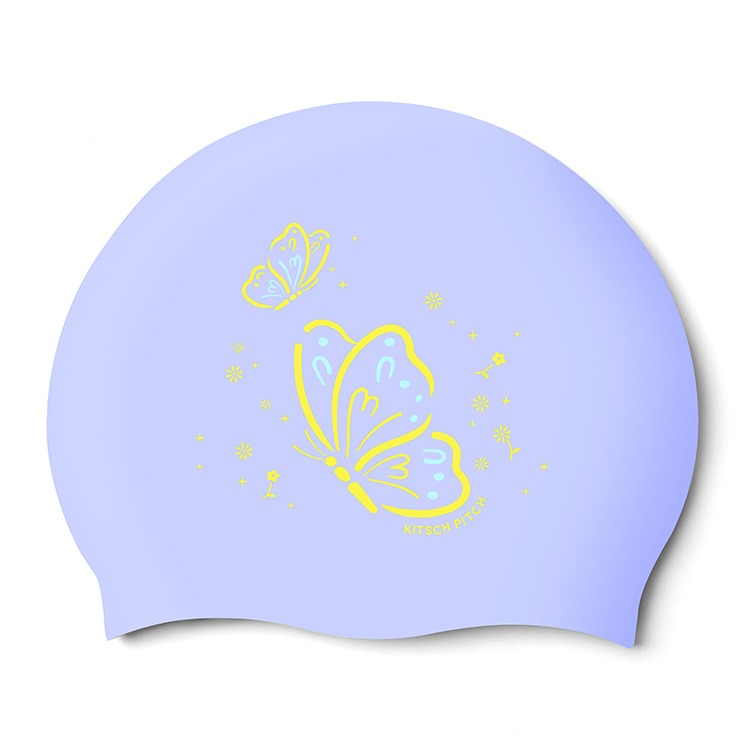 KITSCH PITCH Butterfly Dream Silicone Swim Cap Pale Lavender [KPE1CS026 (PLV)] 상품컷