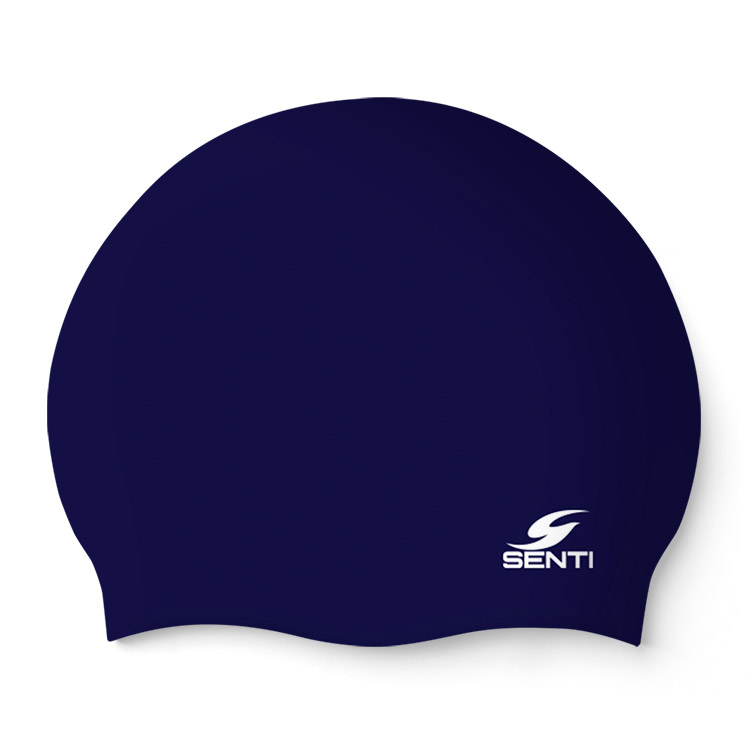 SENTI Solid Silicone Swim Cap Navy [SC-206] 상품컷