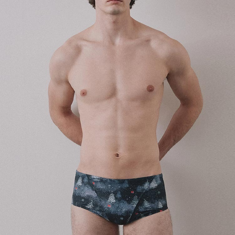 LEMANGO Men's Silva Snowy Square Leg Swimsuit Midnight [LSMBR16364520] 상품컷