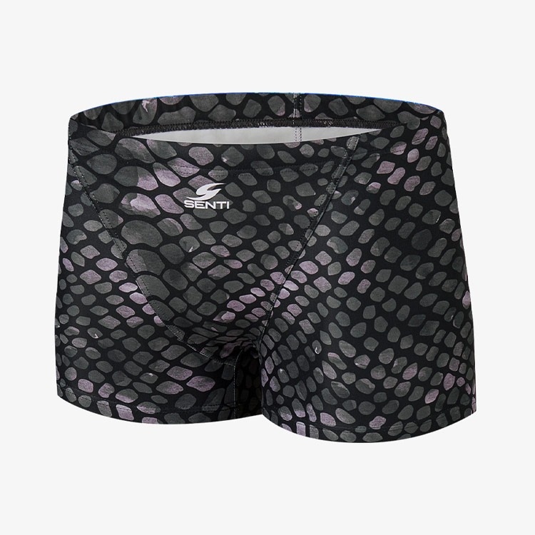 SENTI Men's New Classic Mermaid Square Leg Swimsuit Black [MSB-25602 (BK)]
