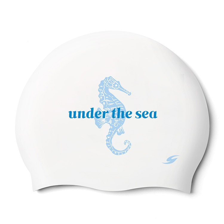 SENTI Under The Sea Silicone Swim Cap White [SC-2465 (WH)] 상품컷