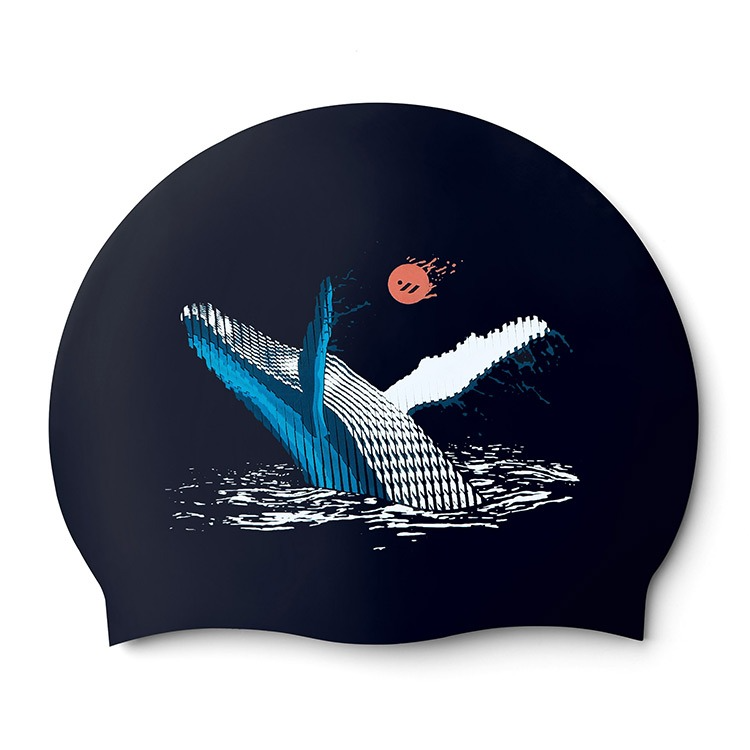 SWAVE Playwhale Silicone Swim Cap Navy [SW-CS083(NVY)] 상품컷