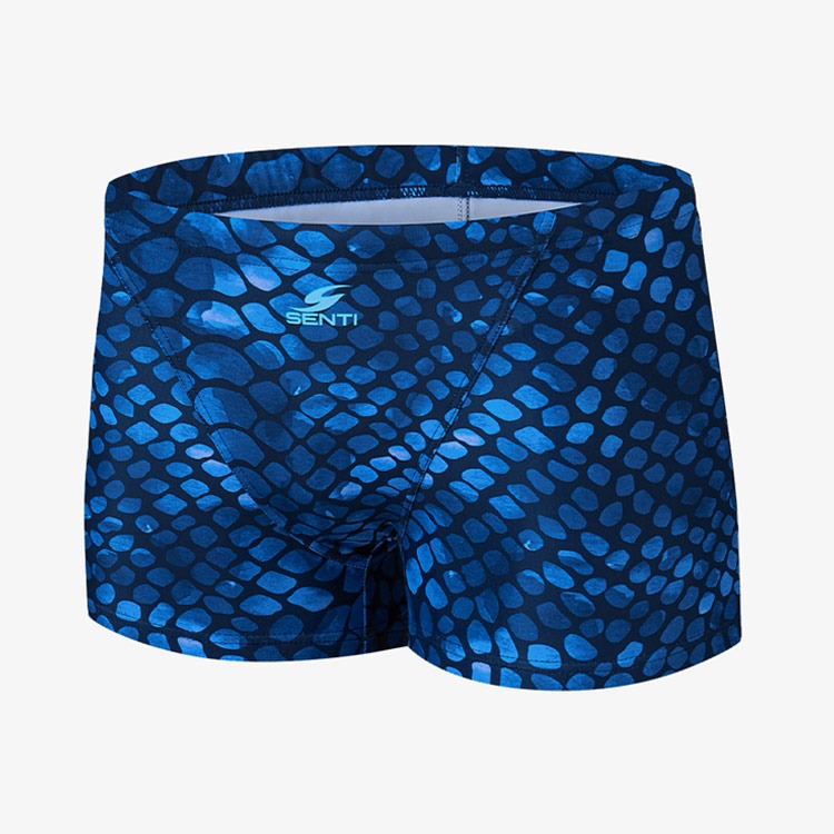 SENTI Men's New Classic Mermaid Square Leg Swimsuit Blue [MSB-25603 (BL)]