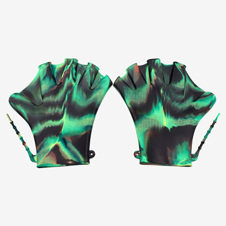 STM TAPONY Silicone Safety Swim Paddle Gloves Green 상품컷