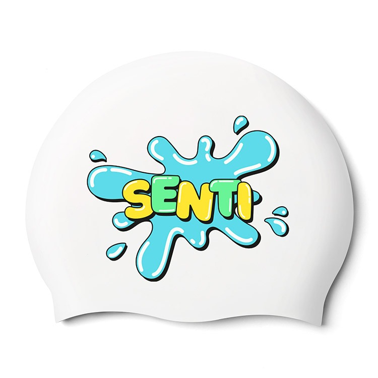 SENTI Water Pop Silicone Swim Cap White [SC-2487 (WH)] 상품컷