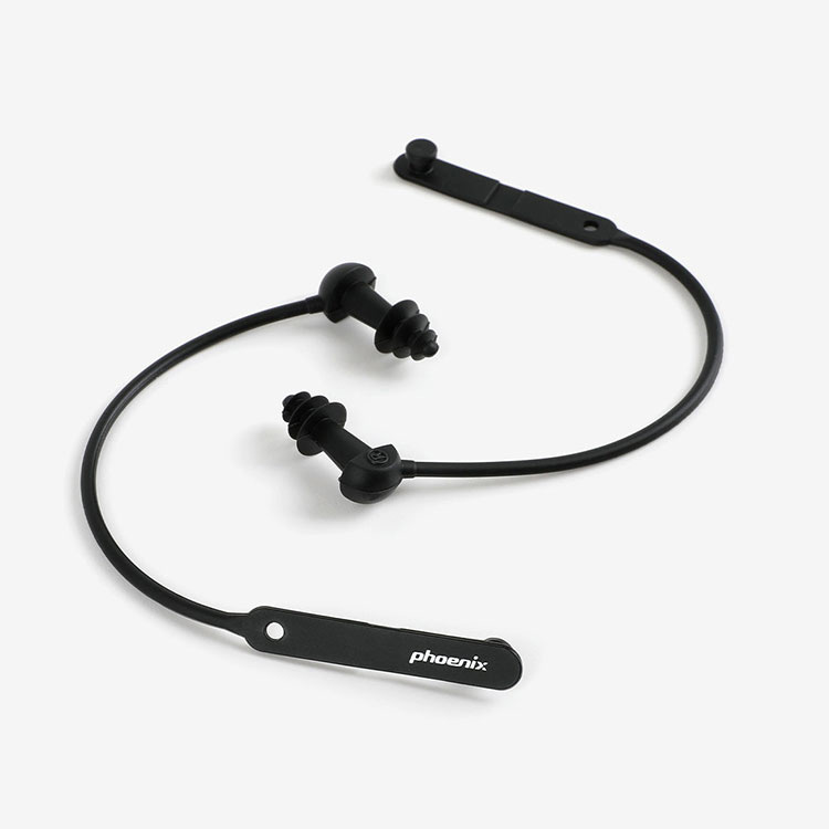 PHOENIX Otitis Media Loss Prevention Cord Ear Plug Black [PNE-200 (BLK)] 상품컷
