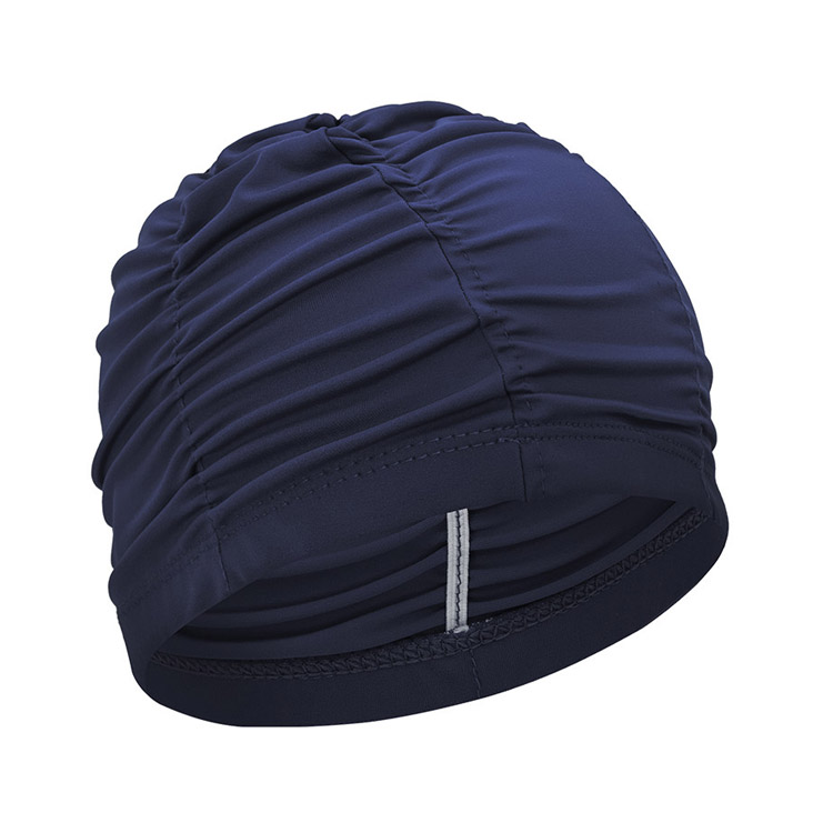 SENTI Solid Wrinkle Spandex Swim Cap Navy [SC-W802 (NV)] 상품컷