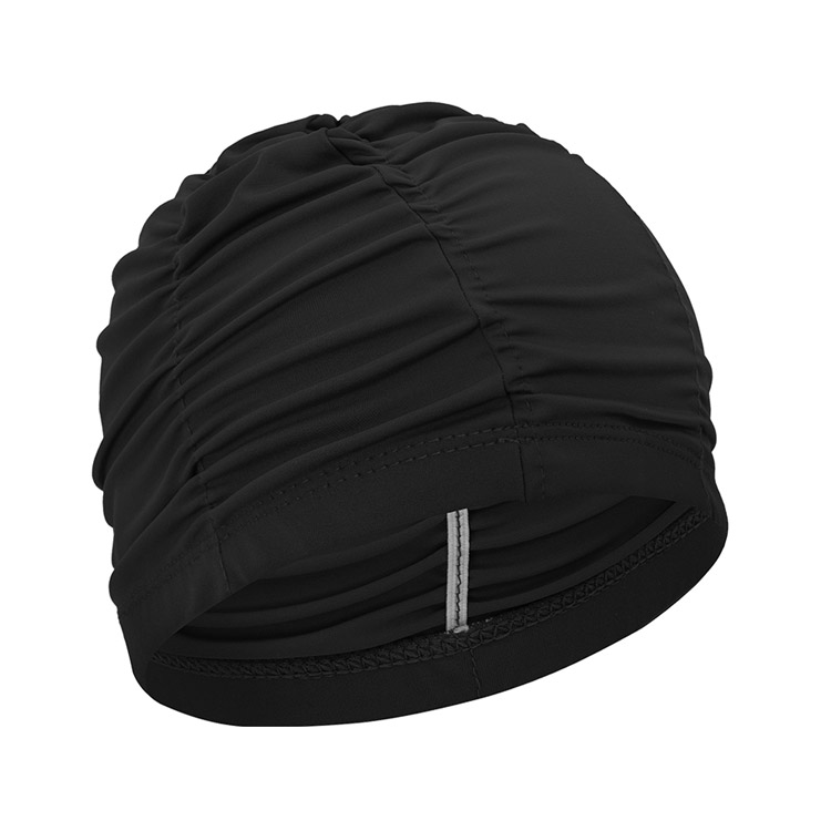 SENTI Solid Wrinkle Spandex Swim Cap Black [SC-W801 (BK)] 상품컷